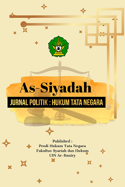 					View Vol. 6 No. 1 (2026): Maret (2026) As-Siyadah: Jurnal Politik dan Hukum Tata Negara
				